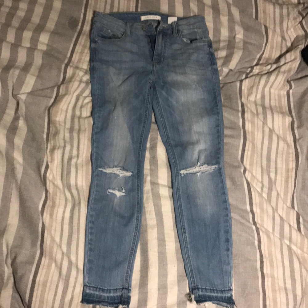 light wash ripped jeans